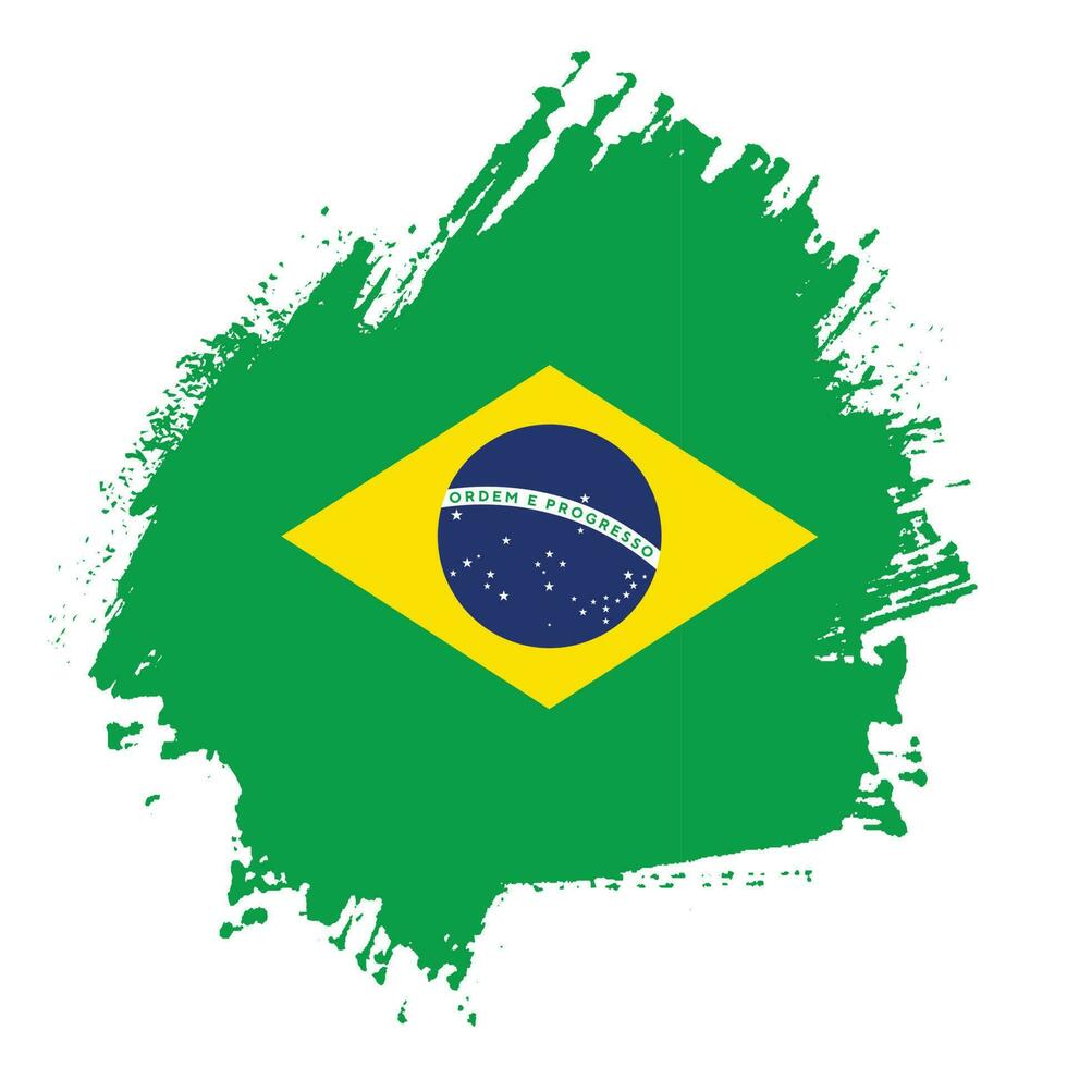 New creative Brazil grunge flag vector