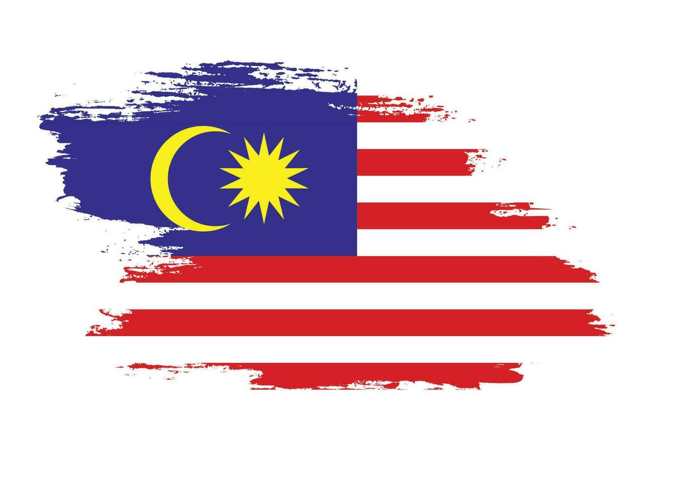 Colorful brush effect Malaysia flag vector