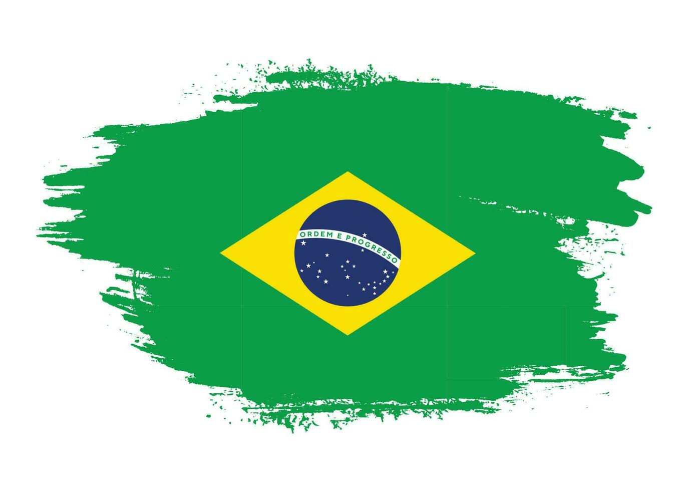 Abstract brush stroke Brazil flag vector image