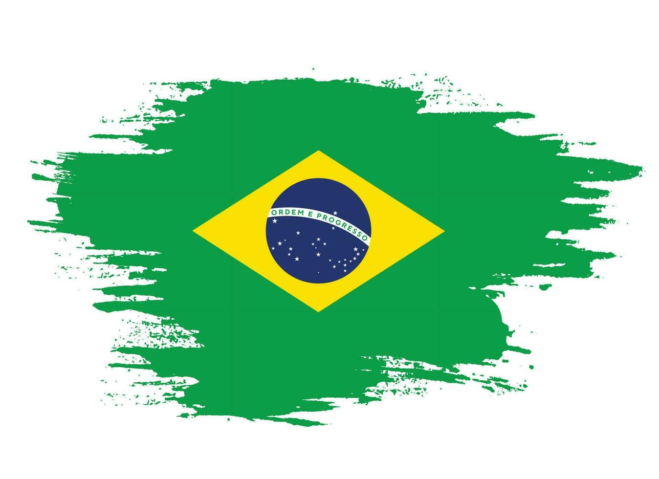 Brazil brush stroke flag vector