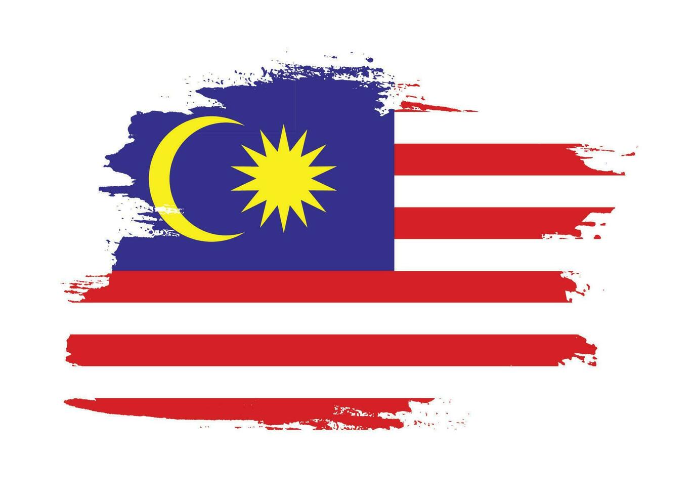 pincel trazo grunge textura malasia bandera vector