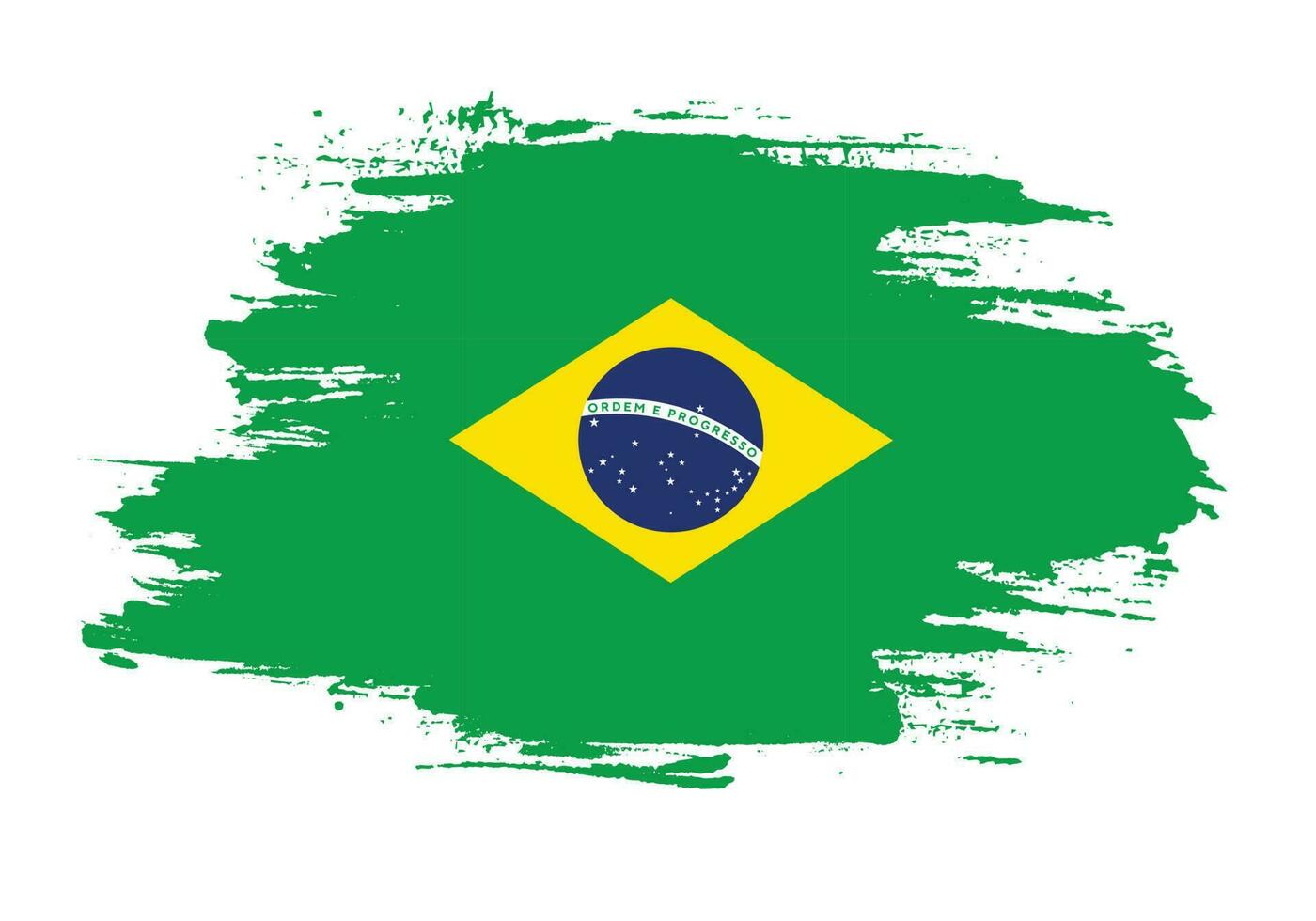 Paint brush stroke Brazil flag vector for free download