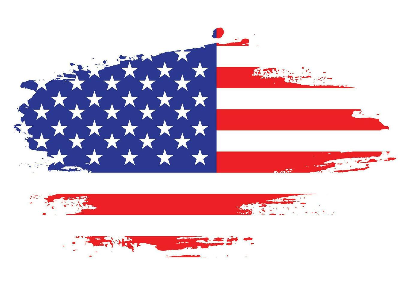 Abstract grunge stroke USA flag vector