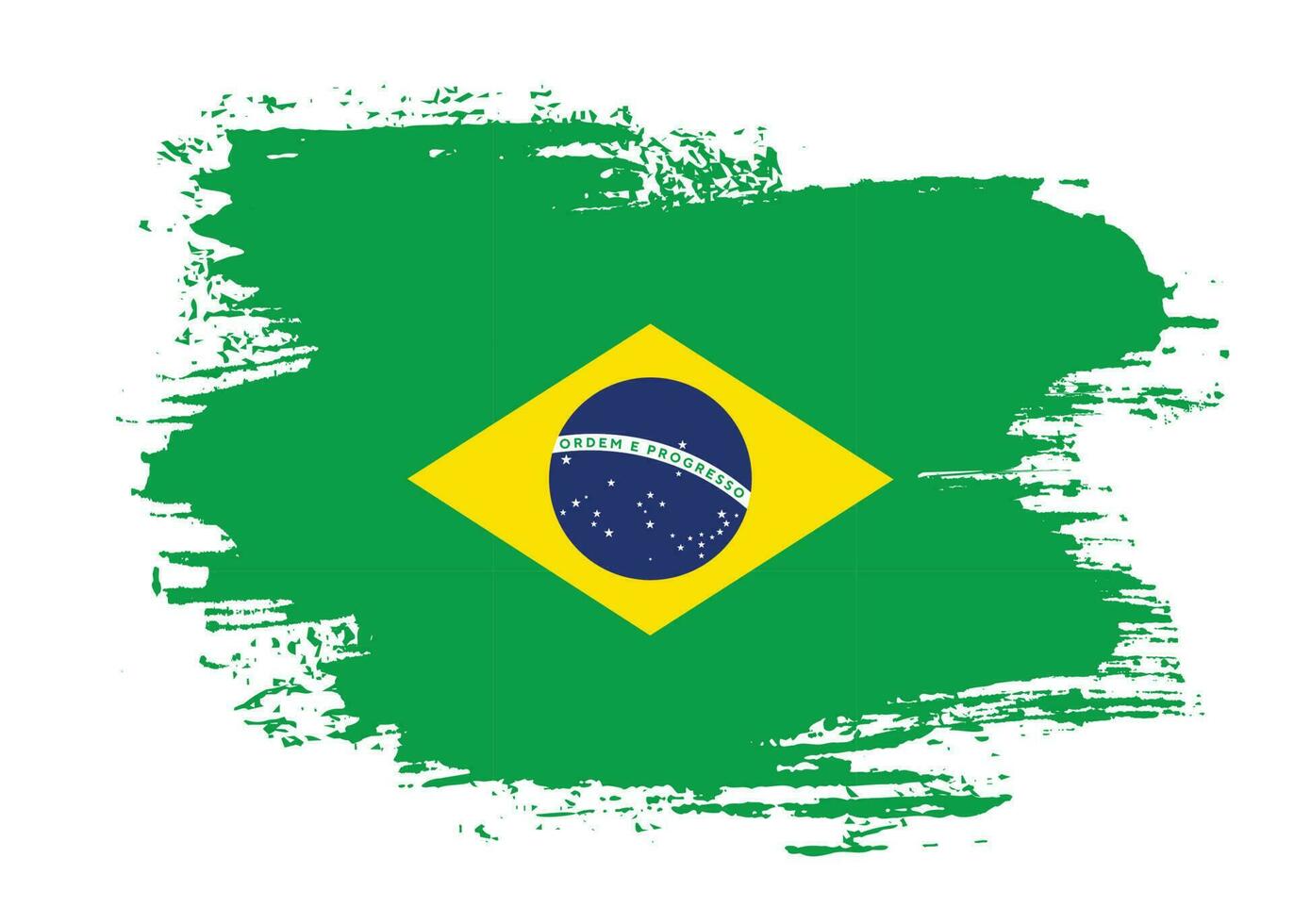 Splash brush stroke Brazil flag vector