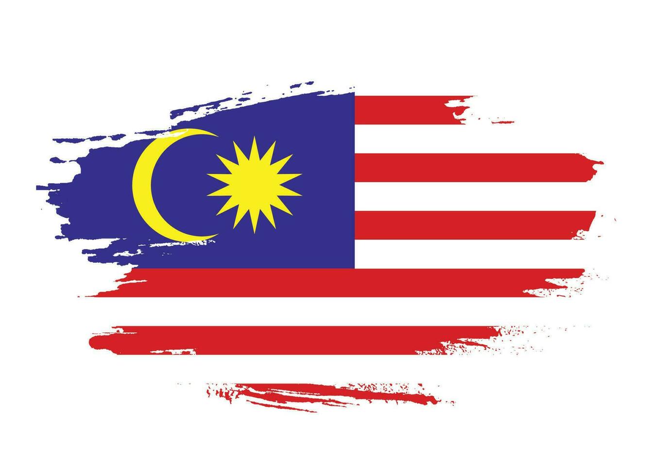 Grunge texture splash Malaysia flag vector