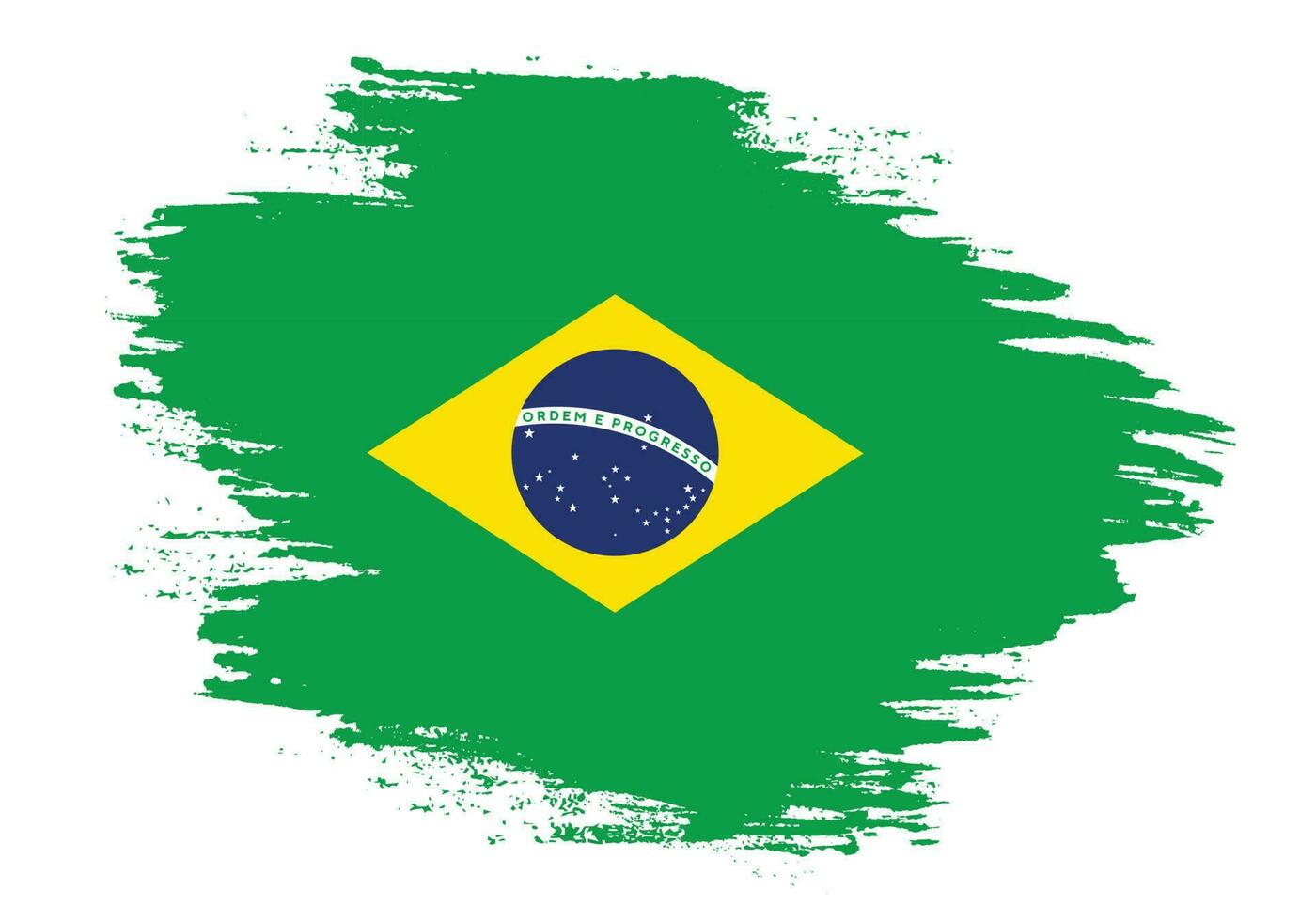 vector de bandera de brasil de racha de pintura profesional