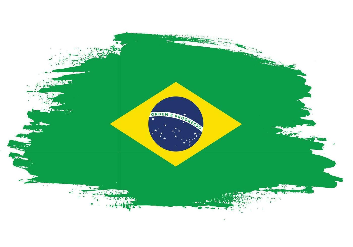 Brush stroke free Brazil flag vector