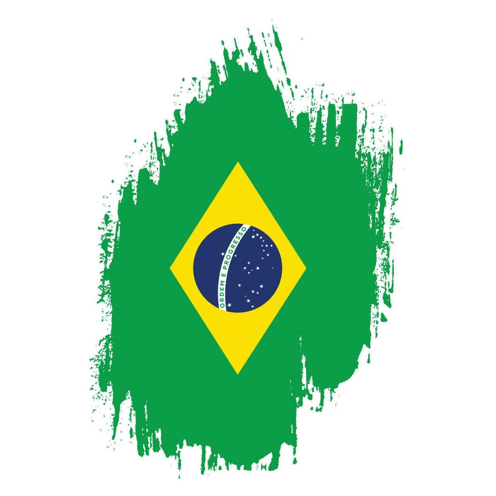 vector de bandera de brasil de trazo de pincel