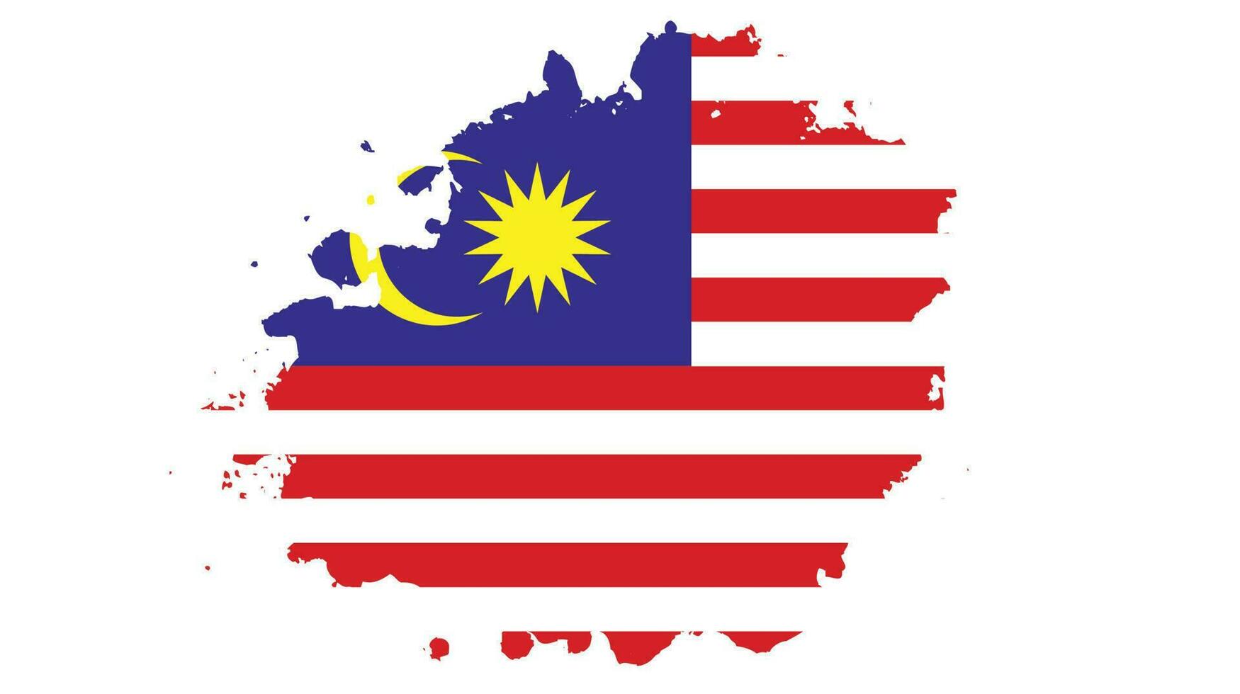 bandera de malasia abstracta angustiada vector