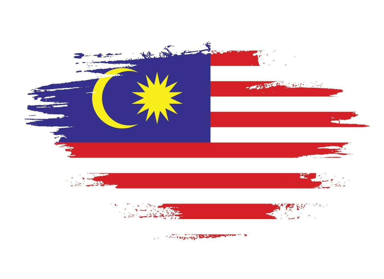 Grunge effect Malaysia flag design vector