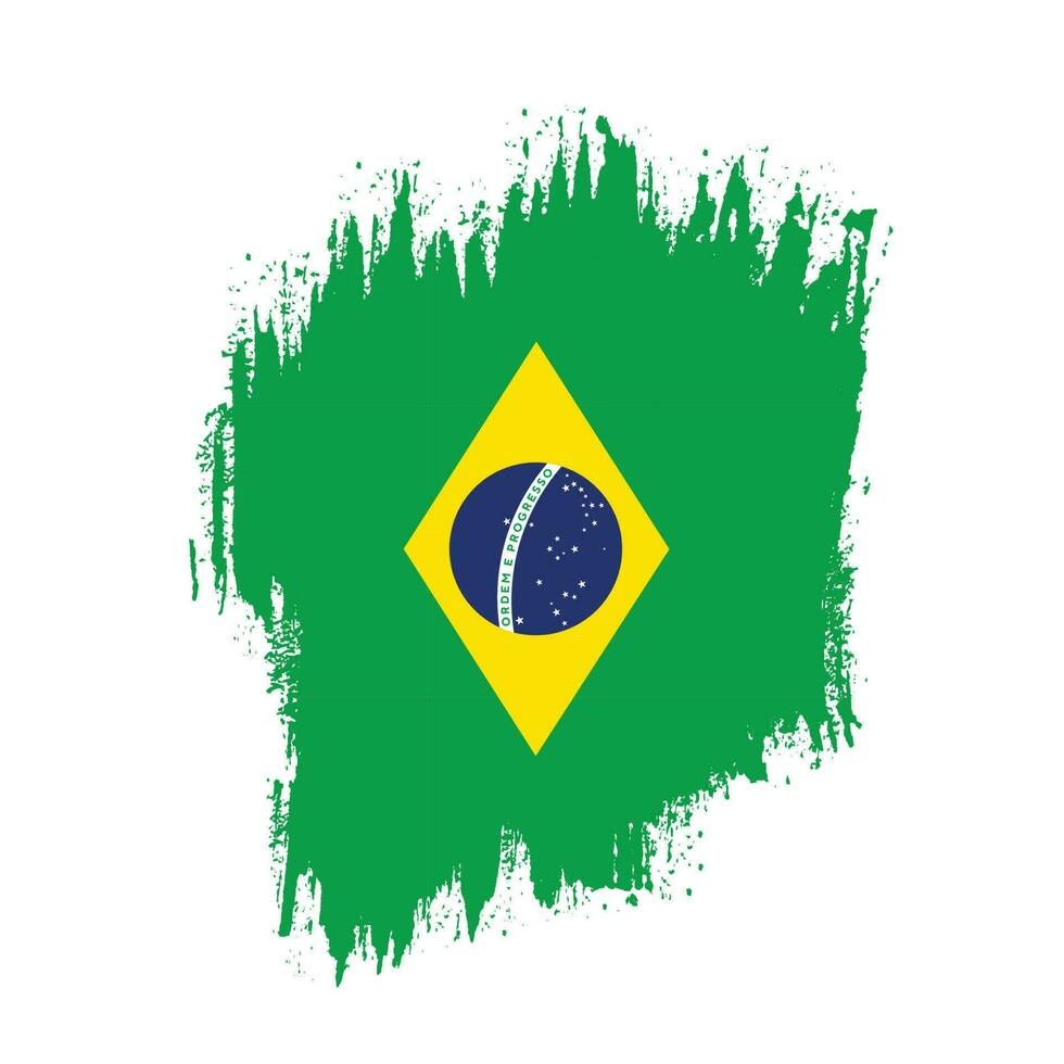 Vector grunge brush stroke Brazil flag vector