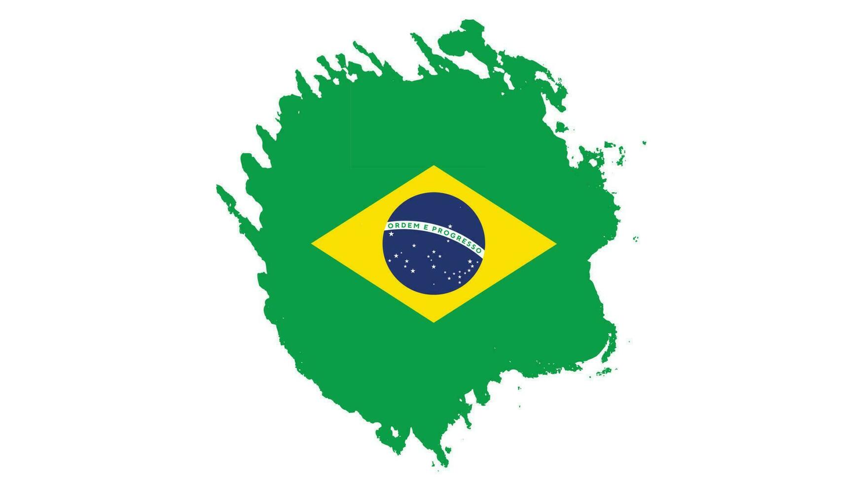 Brush stroke Brazil flag vector