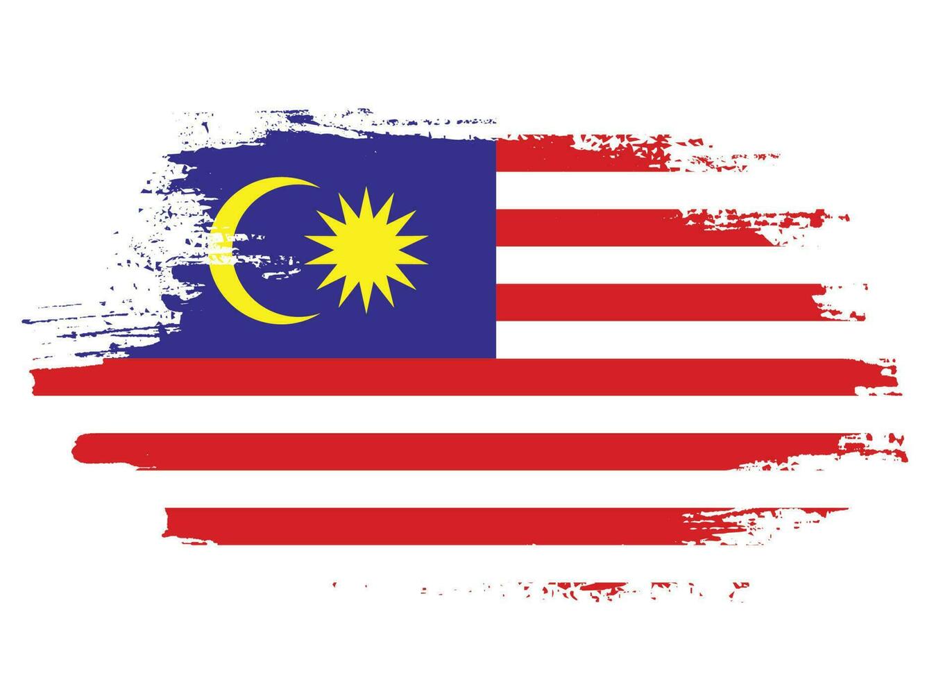 Malaysia paintbrush frame flag vector