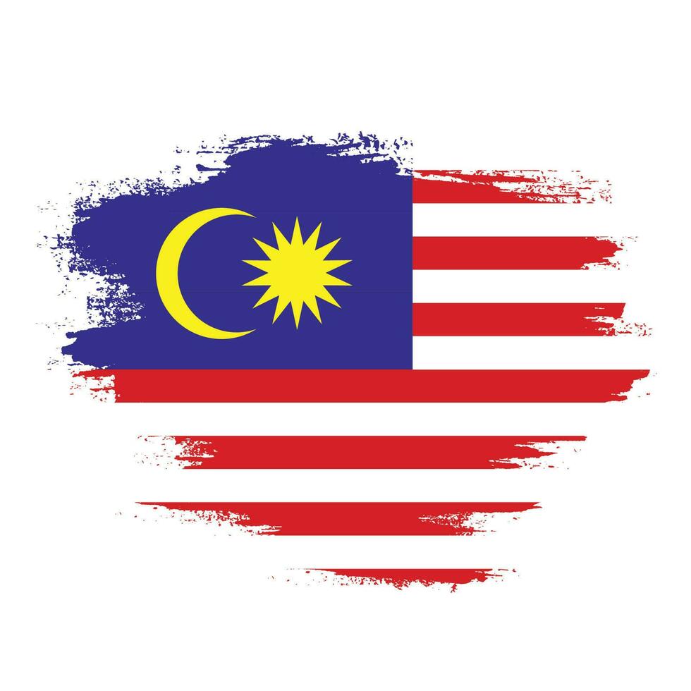 Professional paint streak Malaysia flag vector