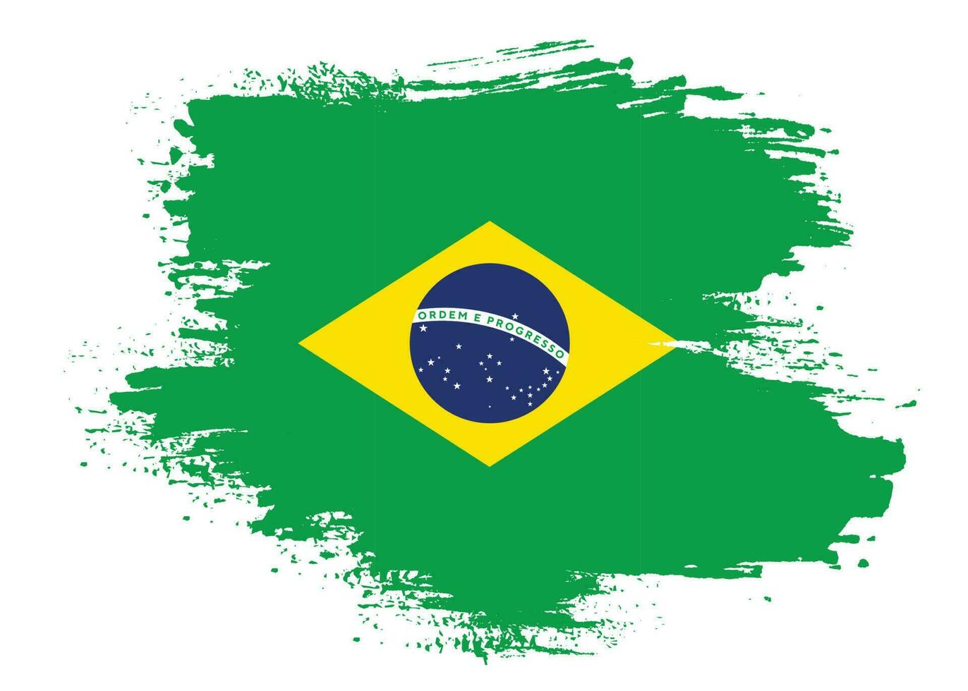 imagen de vector de bandera de brasil de trazo de pincel gratis