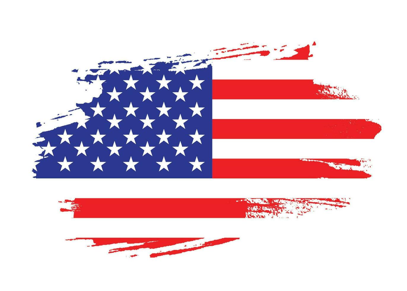 Ink splashes brush stroke USA flag vector