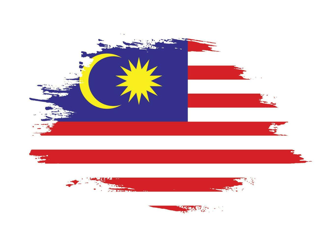 Brush stroke Malaysia flag vector