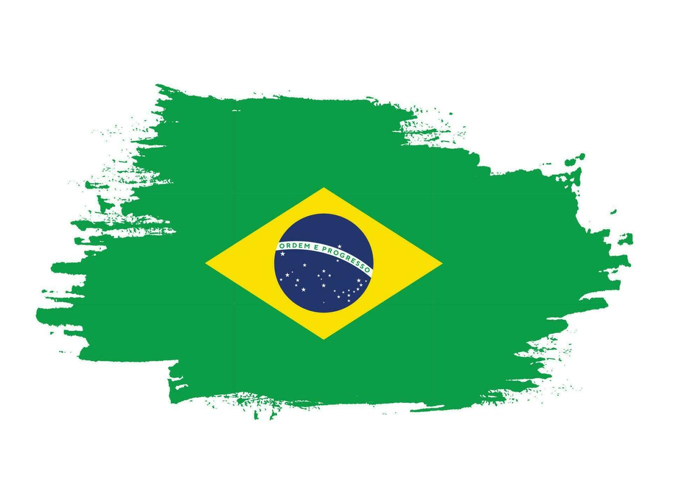 Brush stroke free Brazil flag vector