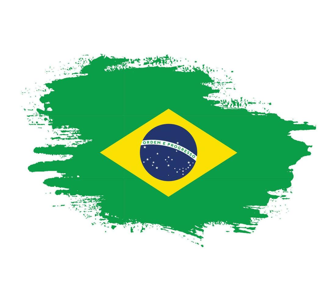 trazo de pincel de pintura vectorial bandera de brasil vector