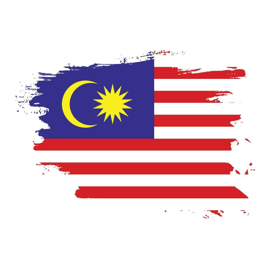 Brush stroke Malaysia flag vector