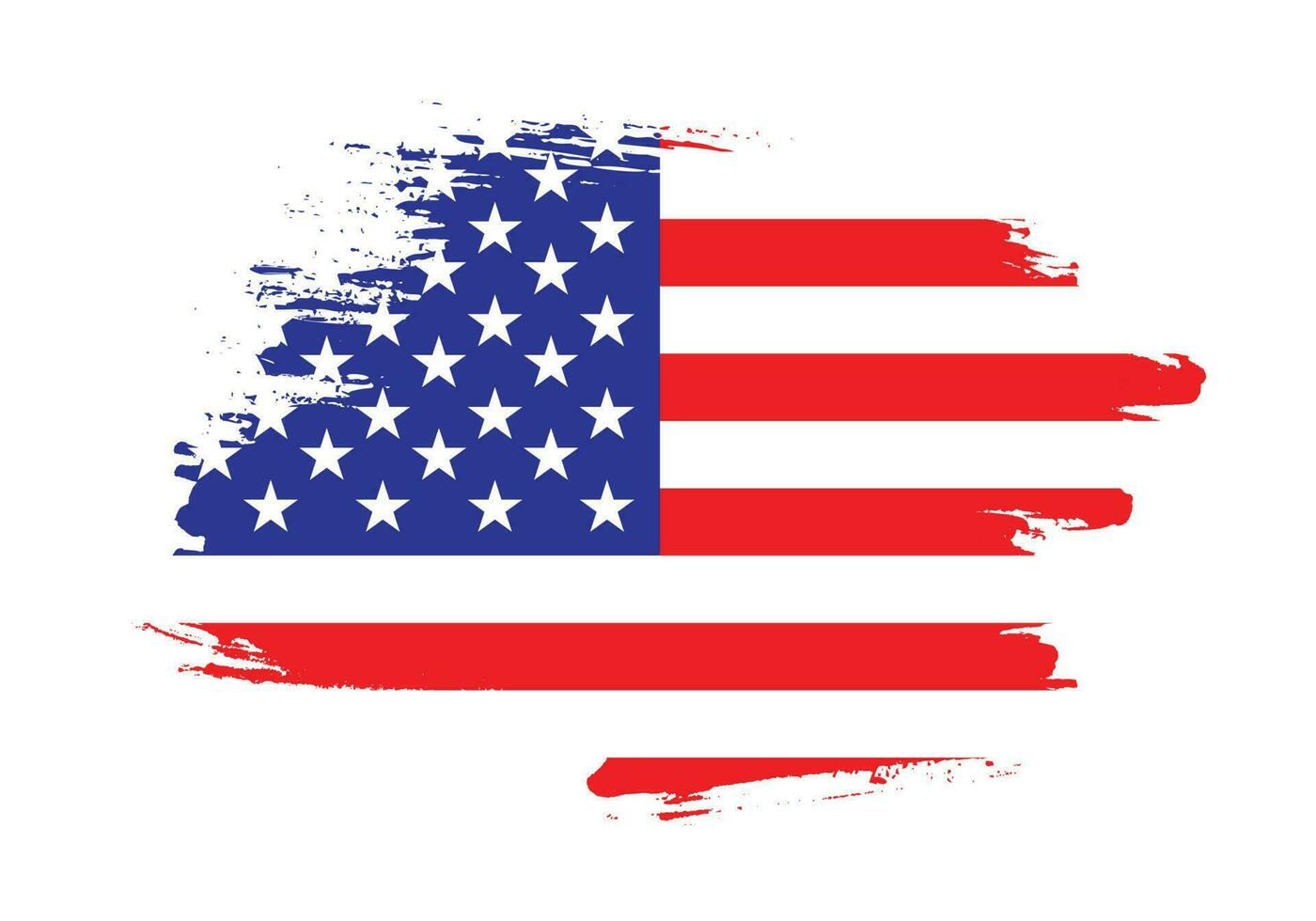 Paint brush stroke USA flag vector for free download