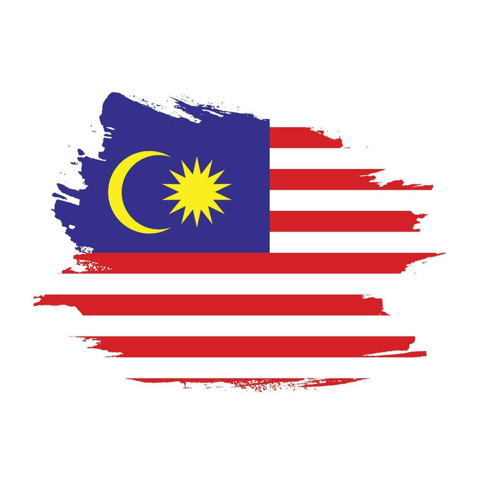 Paint brush stroke Malaysia flag vector