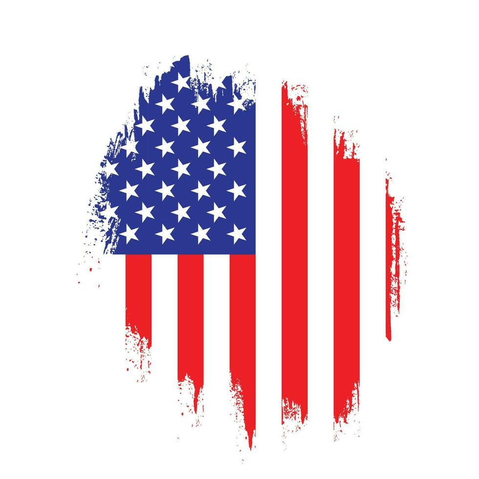 Brush frame USA flag vector