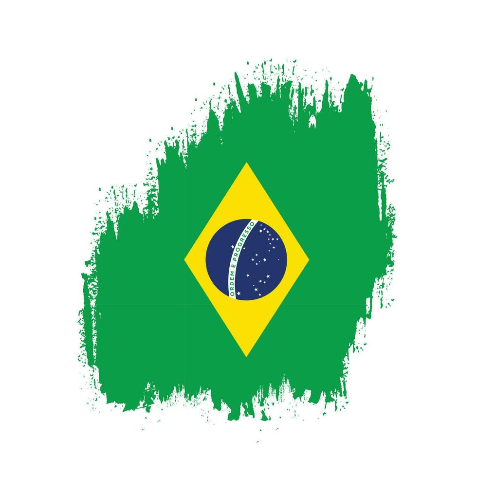 nuevo vector de bandera de brasil de textura grunge splash