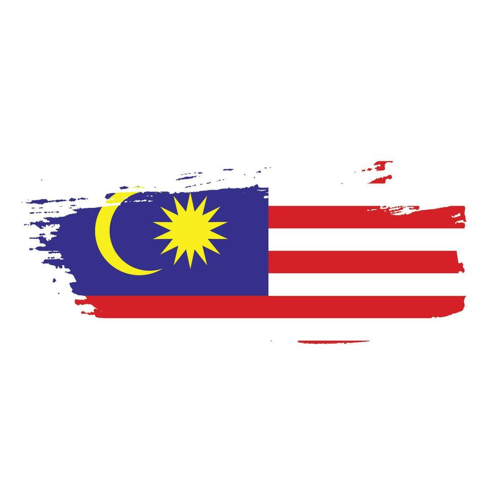 Malaysia brush stroke flag vector