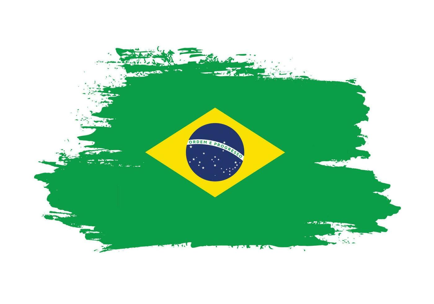 Abstract grunge stroke Brazil flag vector