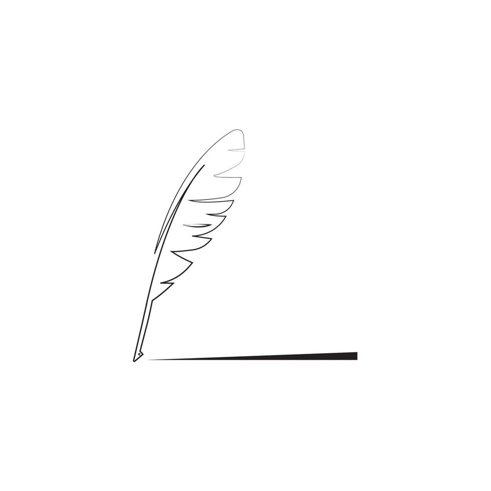 feather quill pen icon vector