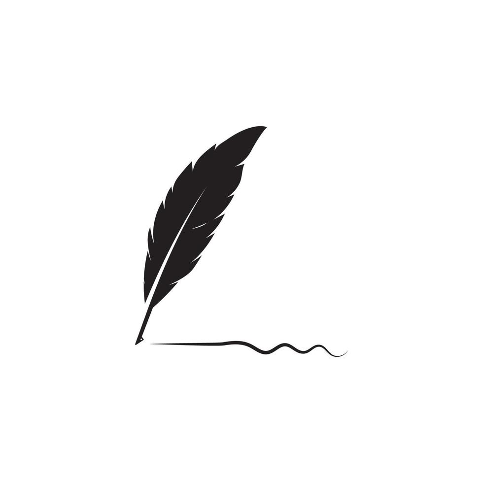 feather quill pen icon vector