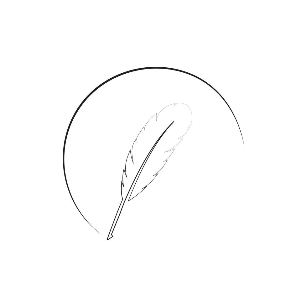 feather quill pen icon vector