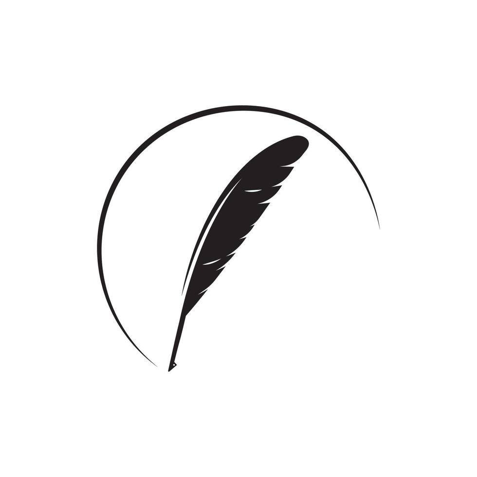 feather quill pen icon vector