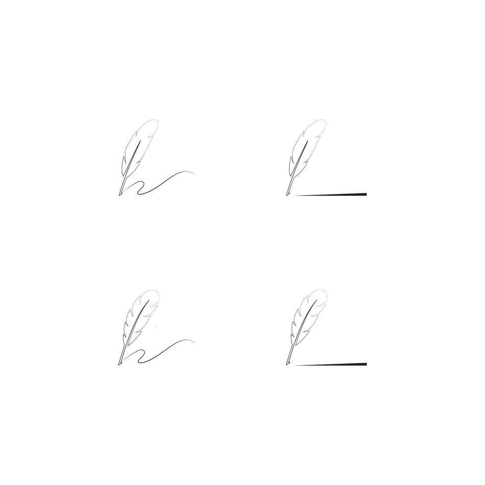feather quill pen icon vector