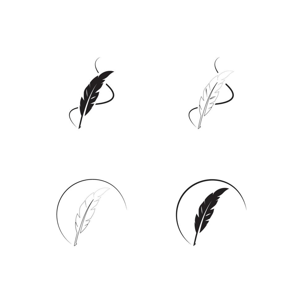 feather quill pen icon vector