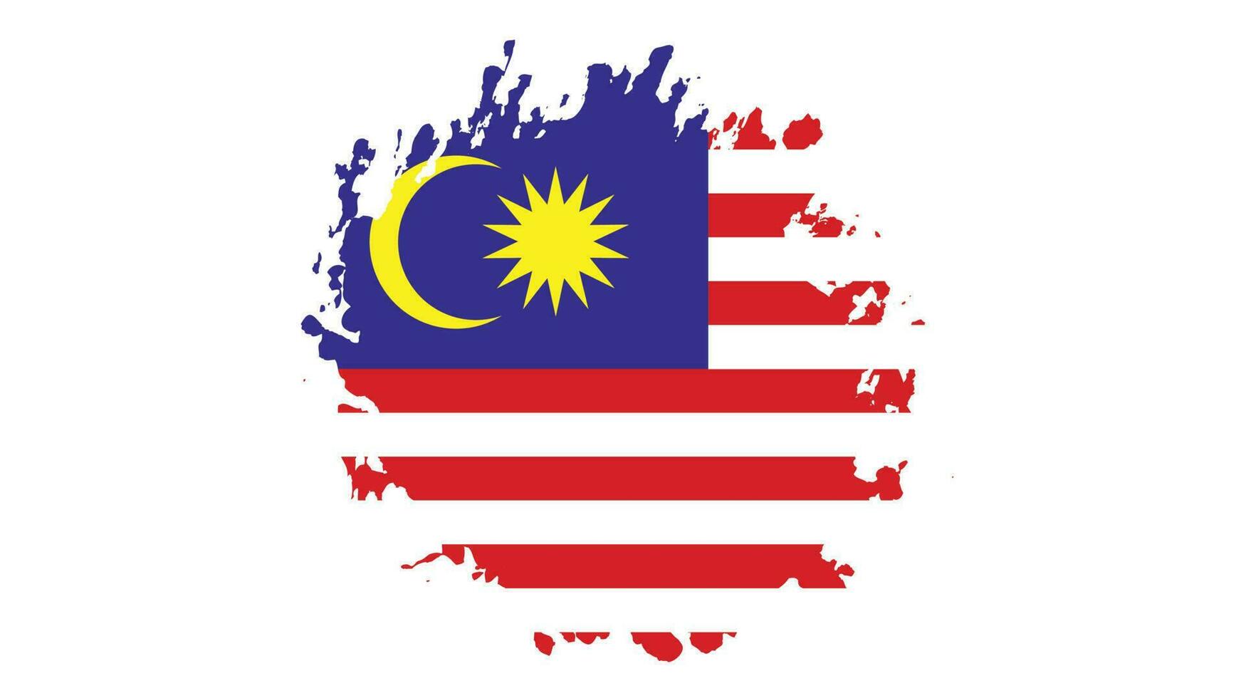 bandera angustiada del grunge de malasia vector