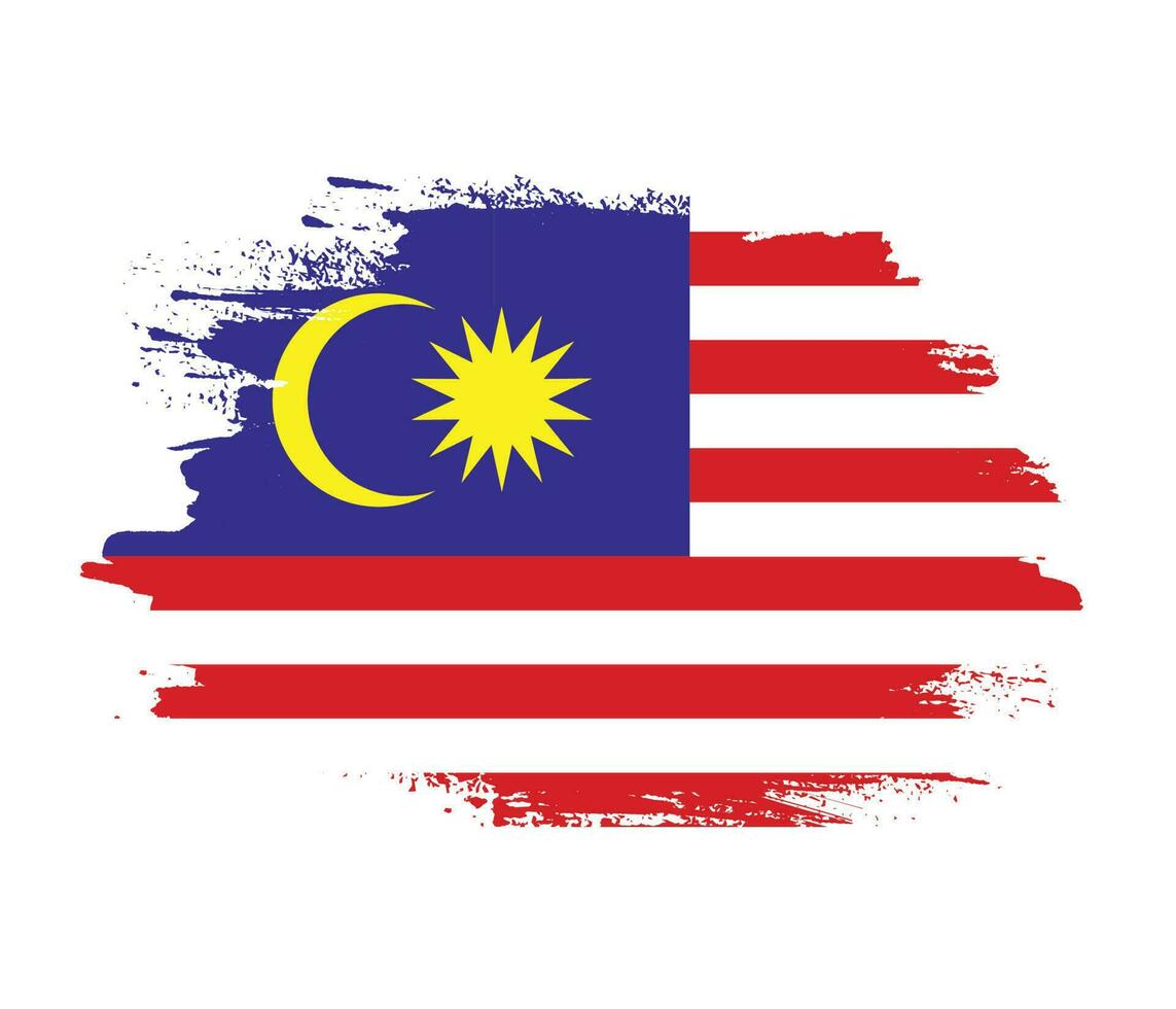 vector de bandera de malasia de trazo de pincel de tinta de pintura