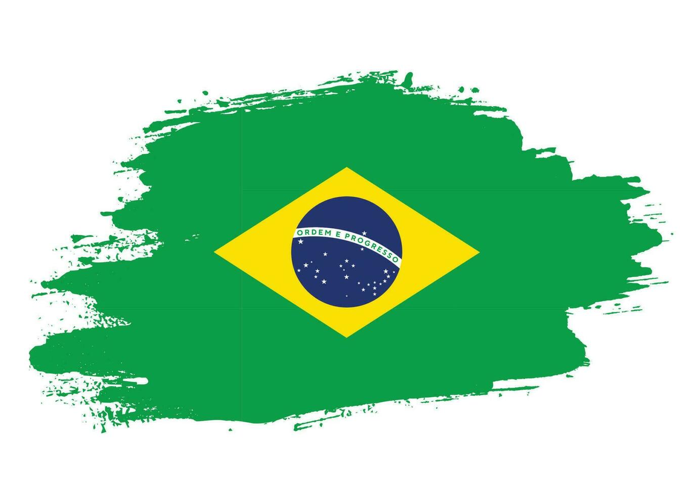 vector de bandera de brasil de efecto de pincel colorido