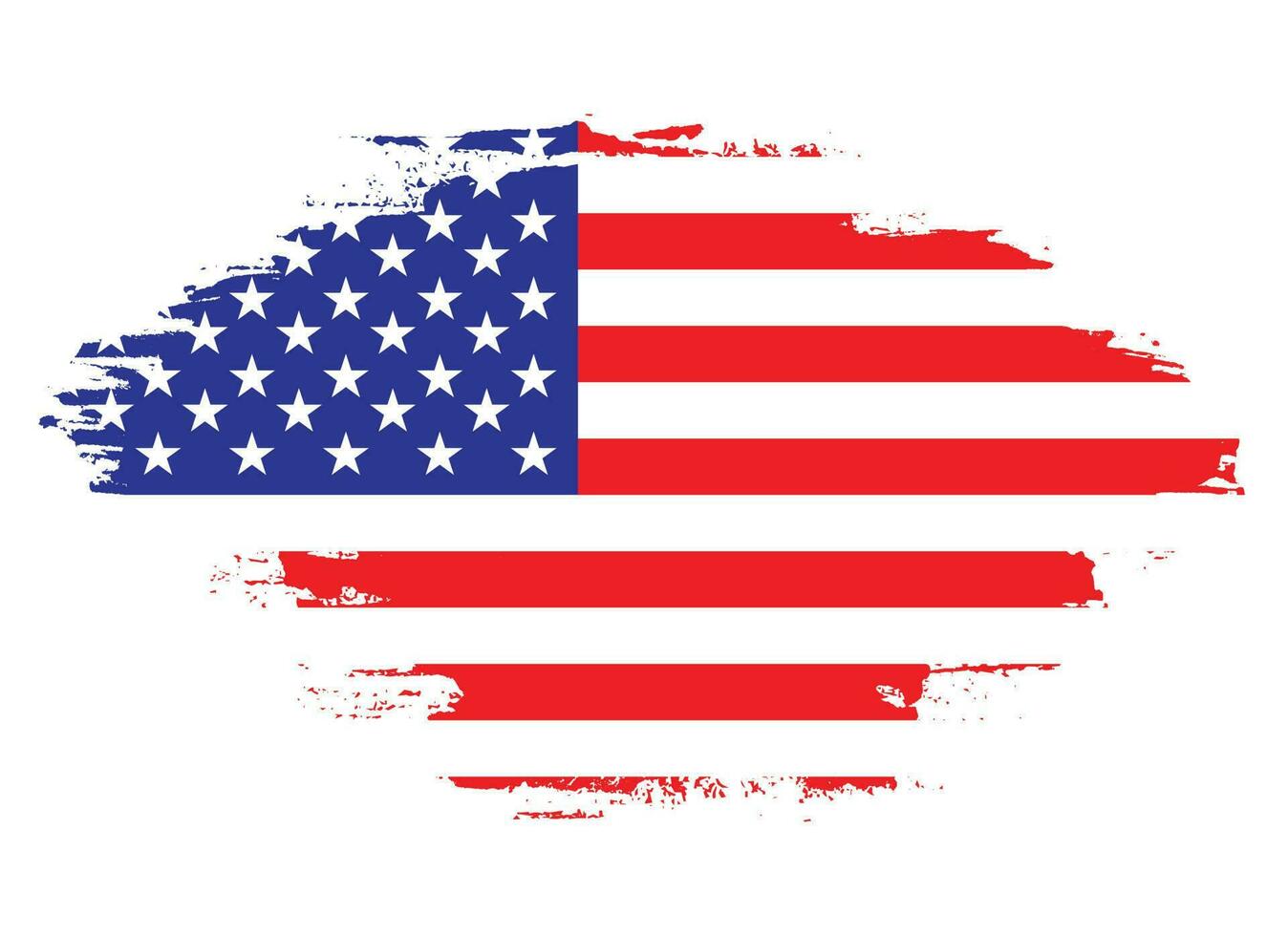 Paint grunge brush stroke USA flag vector