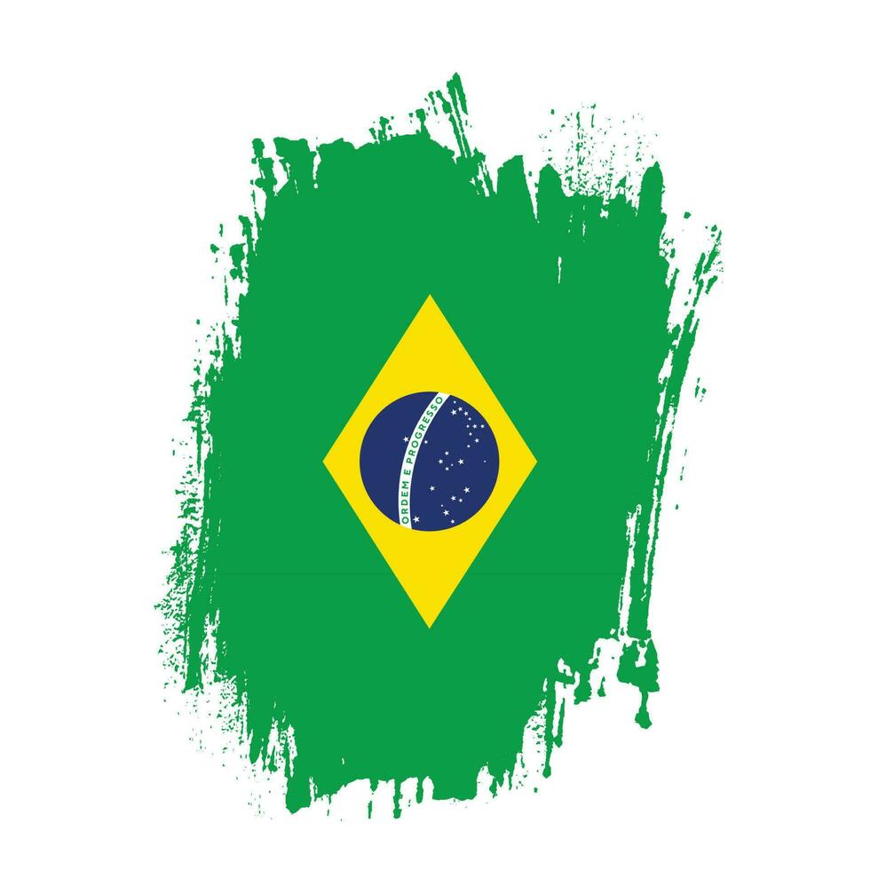 vector de bandera de brasil de trazo de pincel