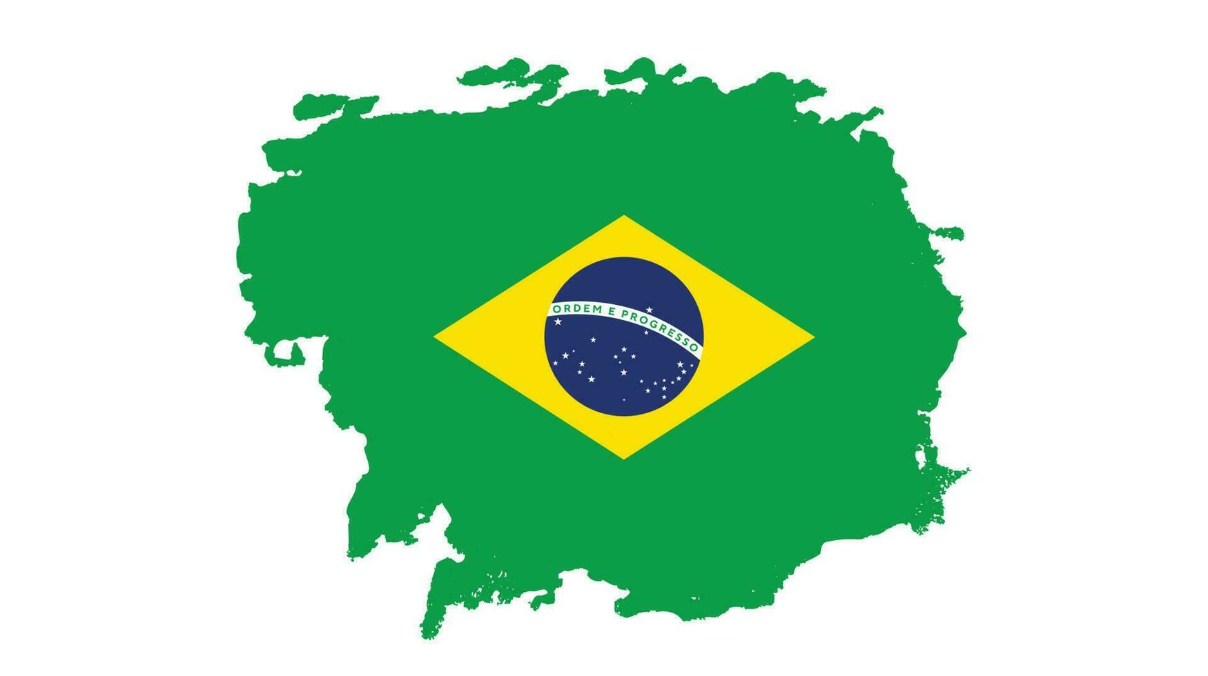 vector de bandera de brasil de trazo de pincel grunge dibujado a mano