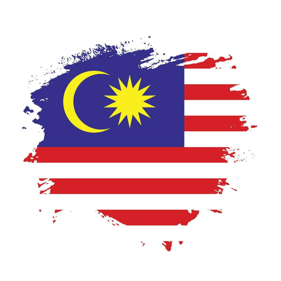 Modern brush stroke Malaysia flag vector