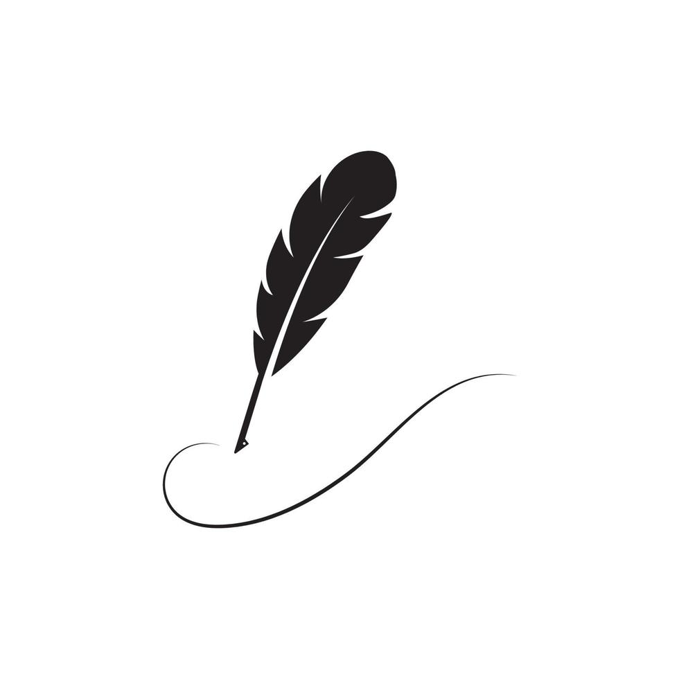 feather quill pen icon vector