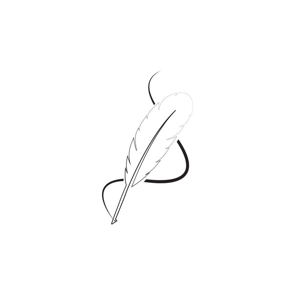 feather quill pen icon vector