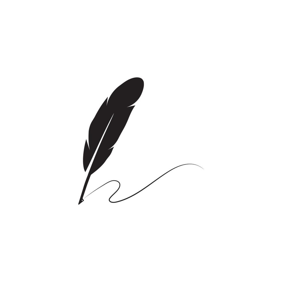 feather quill pen icon vector