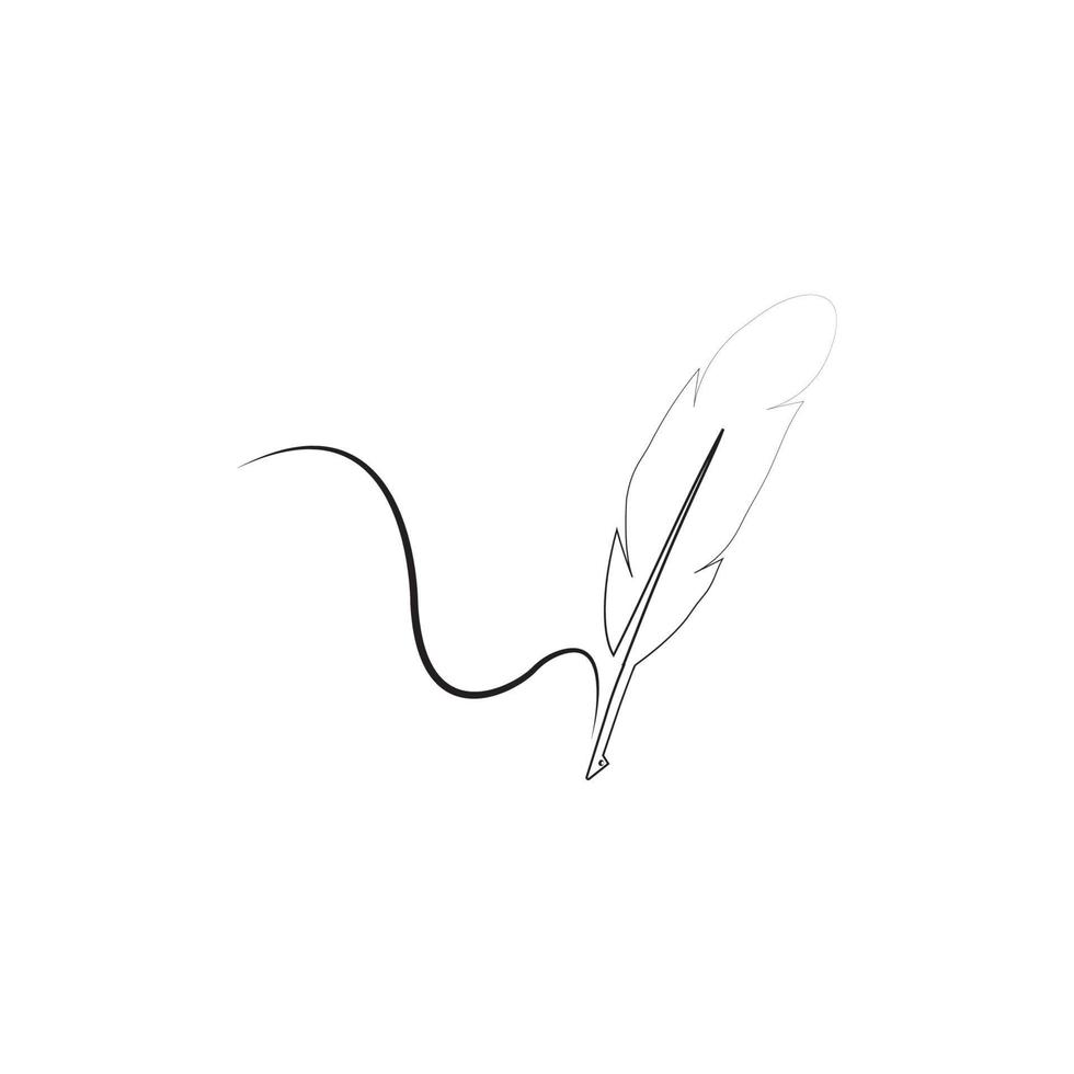 feather quill pen icon vector