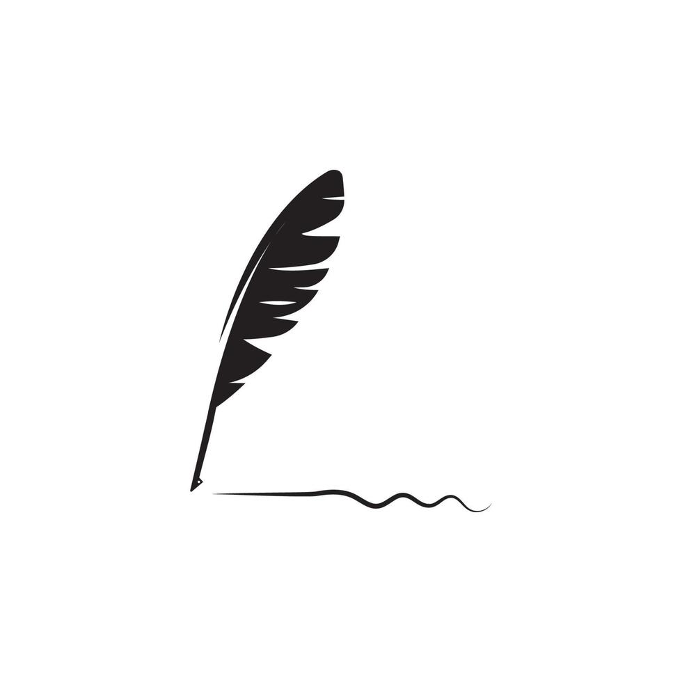 feather quill pen icon vector