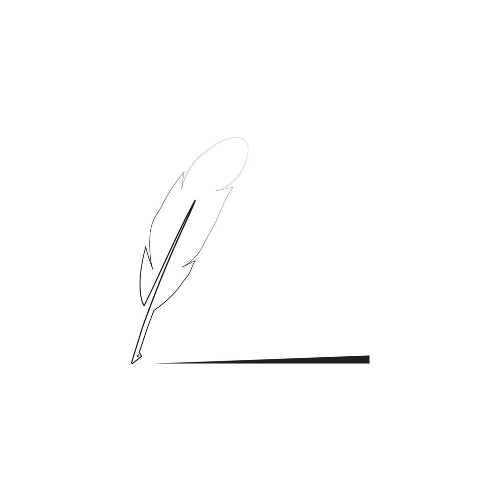 feather quill pen icon vector