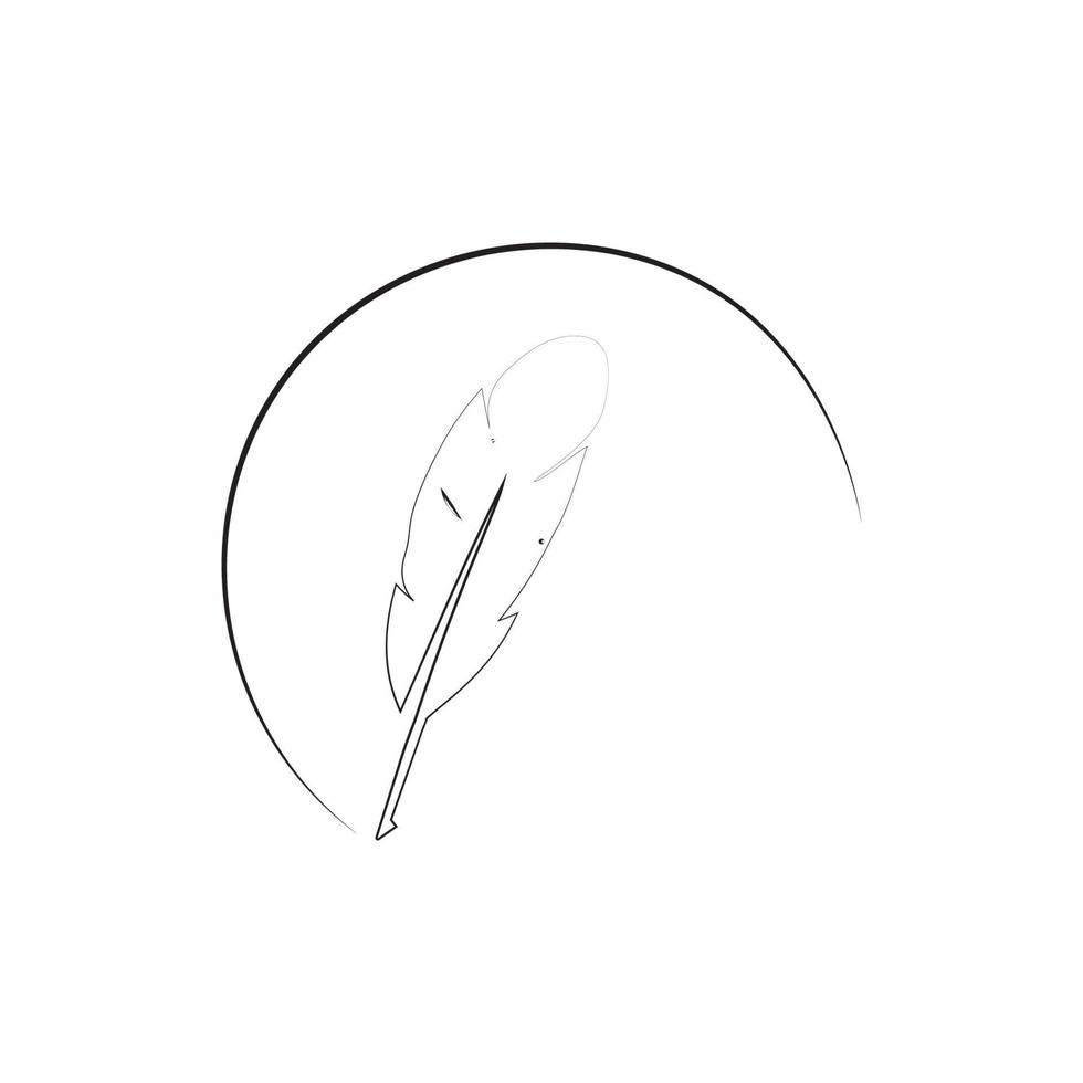 feather quill pen icon vector